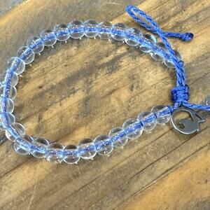4Ocean Recycled Bead Bracelet Made In Bali Royal Blue Braided Rope Pull To Close